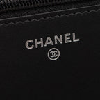Chanel Shoulder Bag Boy Quilted Black Caviar Leather Chain Wallet — view 4