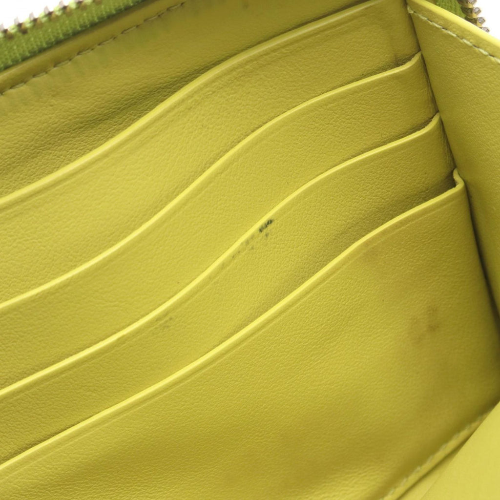 Bottega Veneta Round Wallet Maxi Intrecciato Lime Leather — view 6