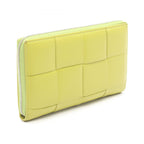 Bottega Veneta Round Wallet Maxi Intrecciato Lime Leather — view 2