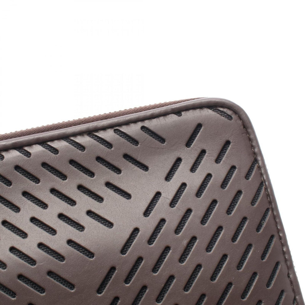 Bottega Veneta Clutch Perforated Dark Brown Black Leather — view 5