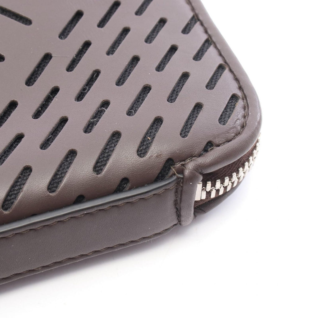 Bottega Veneta Clutch Perforated Dark Brown Black Leather — view 6