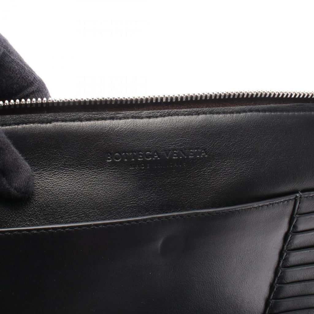 Bottega Veneta Clutch Perforated Dark Brown Black Leather — view 4