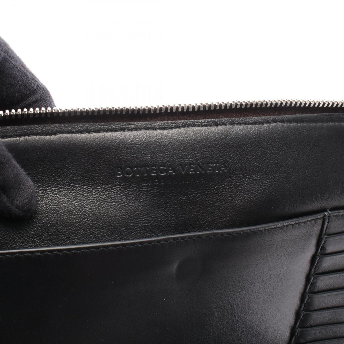 Bottega Veneta Clutch Perforated Dark Brown Black Leather — view 4
