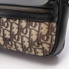 Dior Shoulder Bag Rider 2.0 Zip Mini Black Beige Leather Canvas Oblique — view 7