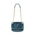 Saint Laurent Paris Shoulder Bag Niki Baby Blue Green Fabric