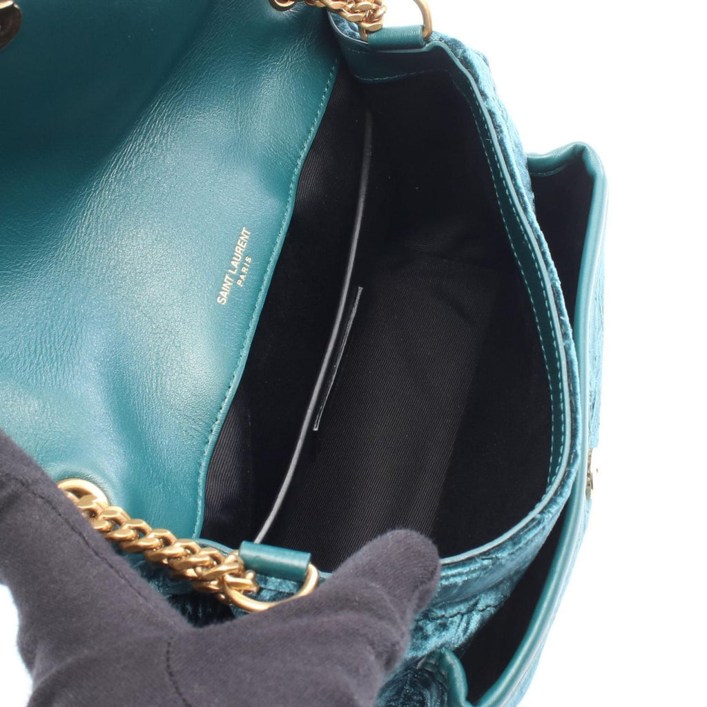 Saint Laurent Paris Shoulder Bag Niki Baby Blue Green Fabric — view 3