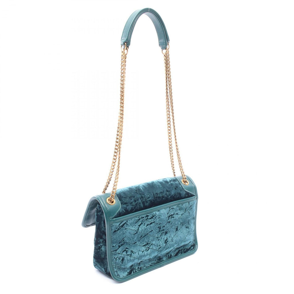 Saint Laurent Paris Shoulder Bag Niki Baby Blue Green Fabric — view 2
