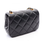 Chanel Shoulder Bag Quilted Small Flap Black Lambskin Chain — view 2
