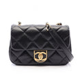 Chanel Shoulder Bag Quilted Small Flap Black Lambskin Chain