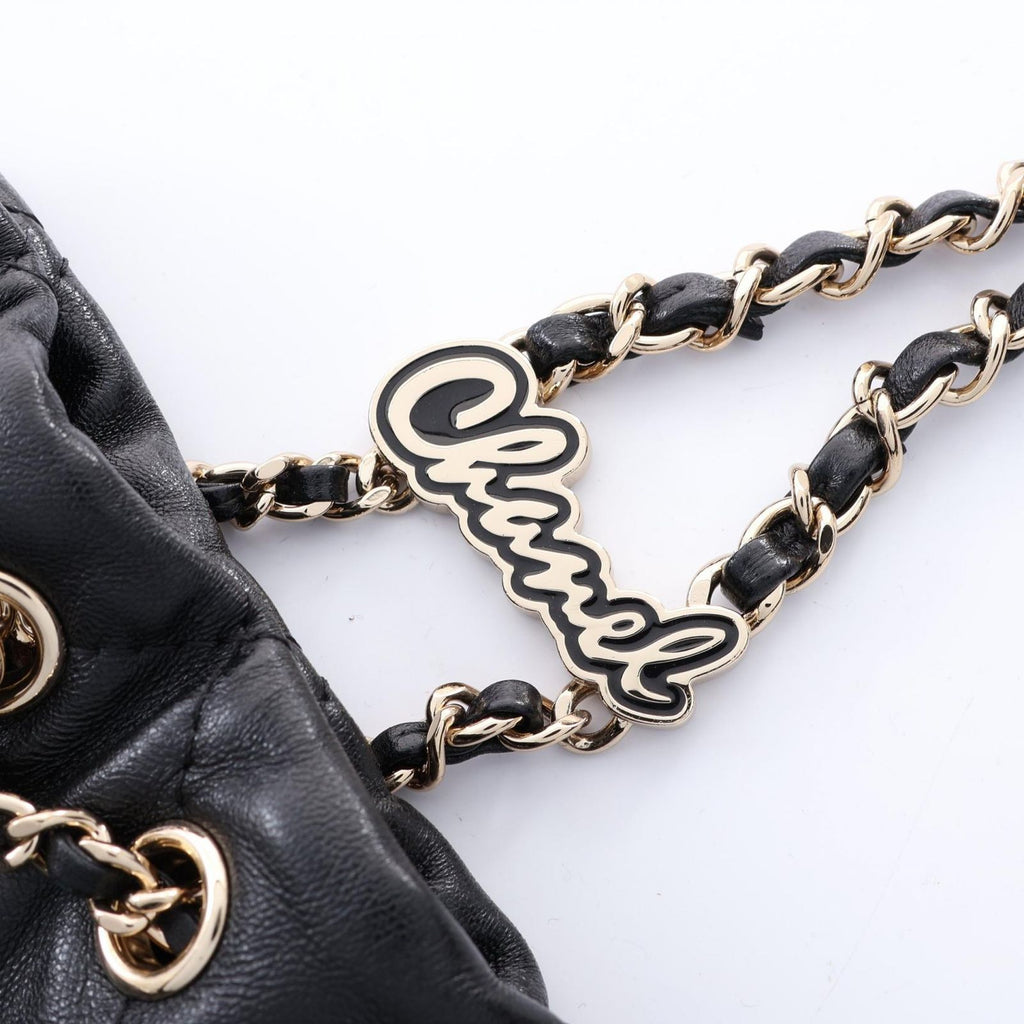 Chanel Backpack Quilted Black Lambskin Small Chain — view 8