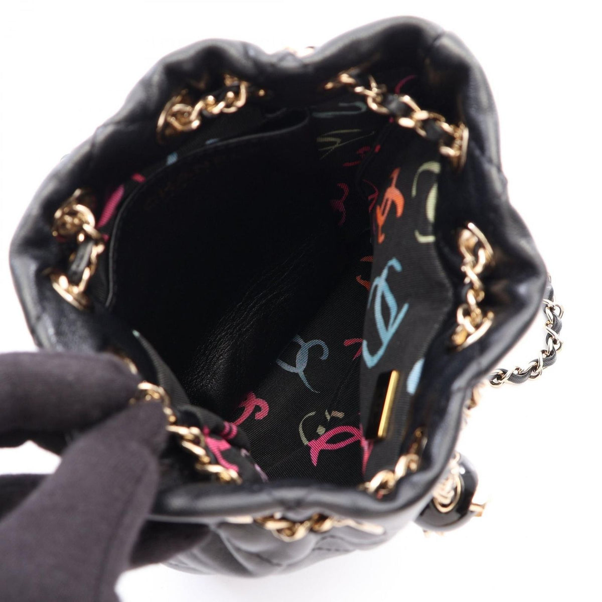 Chanel Backpack Quilted Black Lambskin Small Chain — view 3