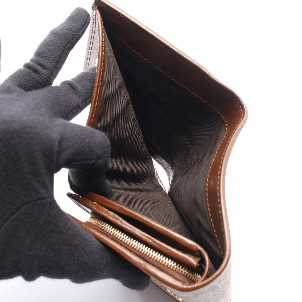 Gucci Bifold Wallet Horsebit GG Supreme Beige Brown Leather Compact — view 7