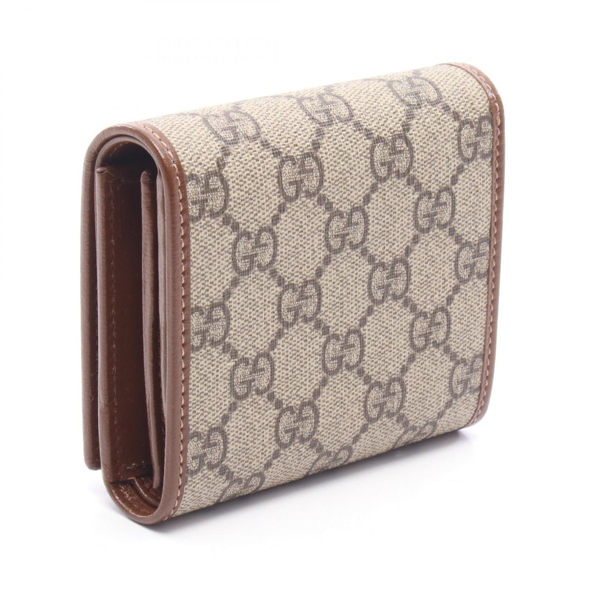 Gucci Bifold Wallet Horsebit GG Supreme Beige Brown Leather Compact — view 2