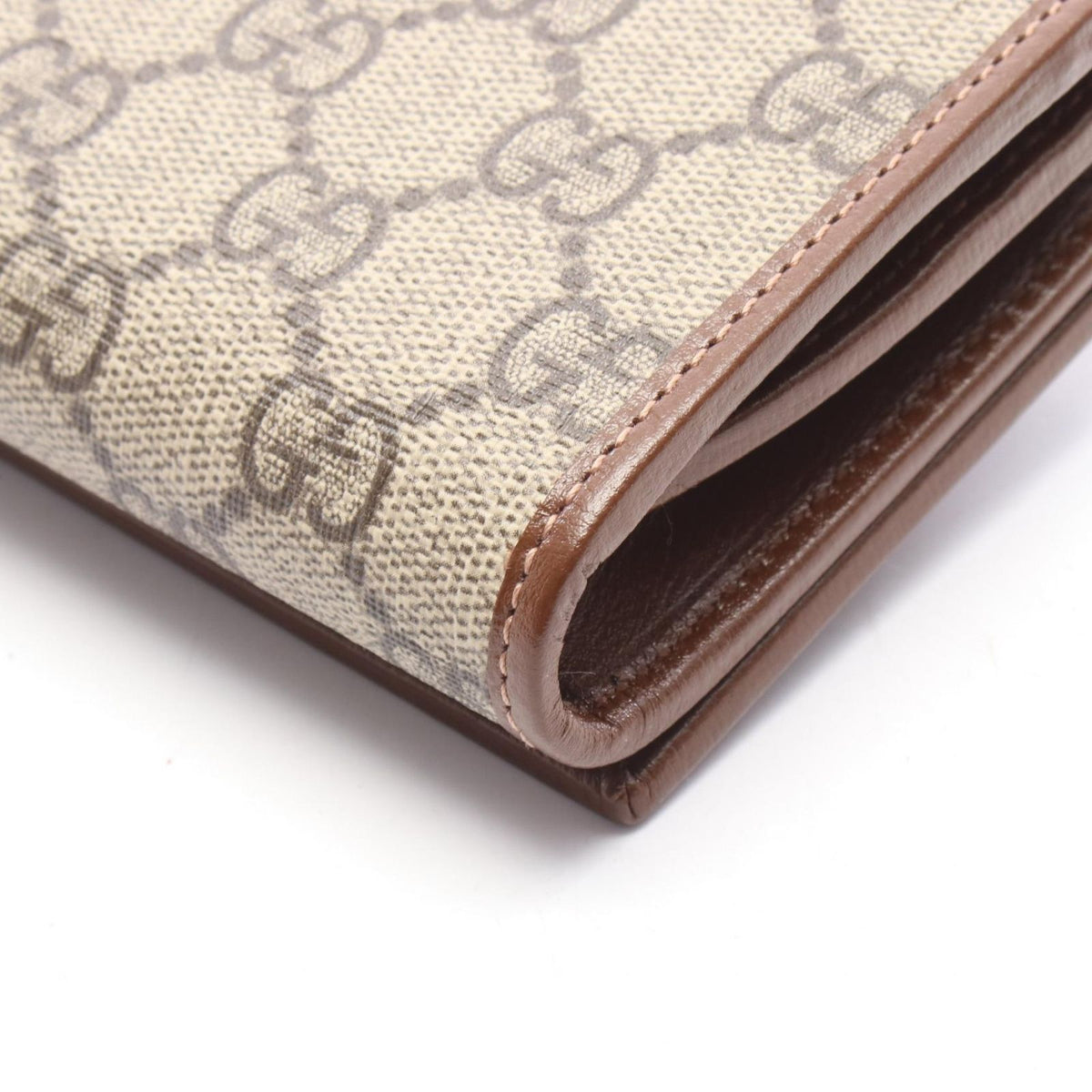 Gucci Bifold Wallet Horsebit GG Supreme Beige Brown Leather Compact — view 5