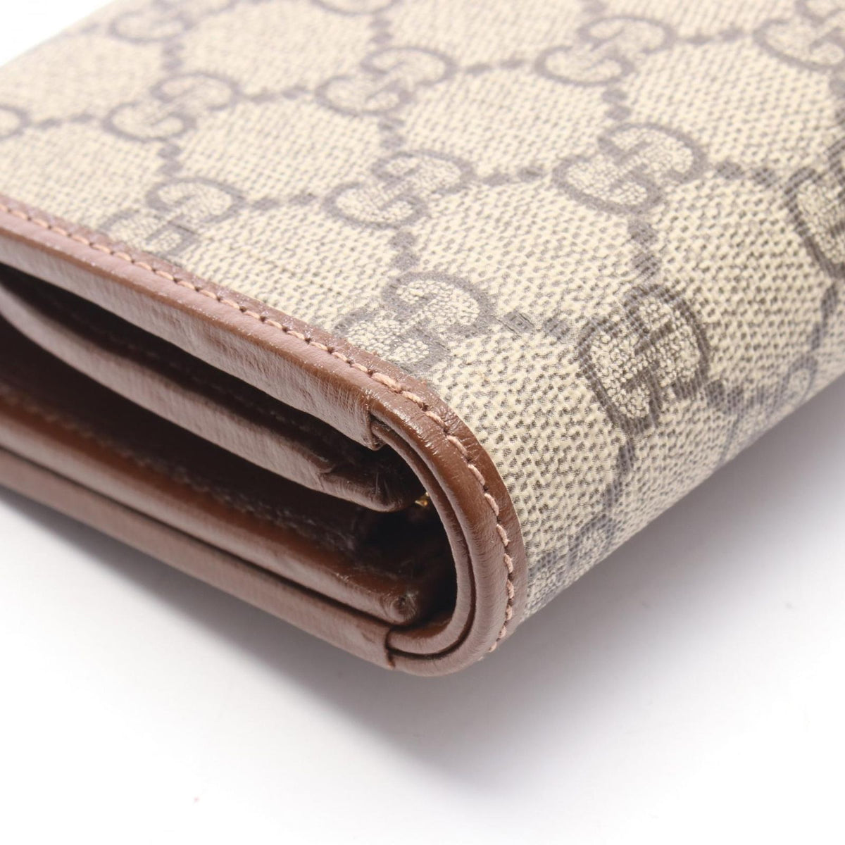 Gucci Bifold Wallet Horsebit GG Supreme Beige Brown Leather Compact — view 6
