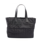 Chanel Tote Bag New Travel Line MM Black Leather MM