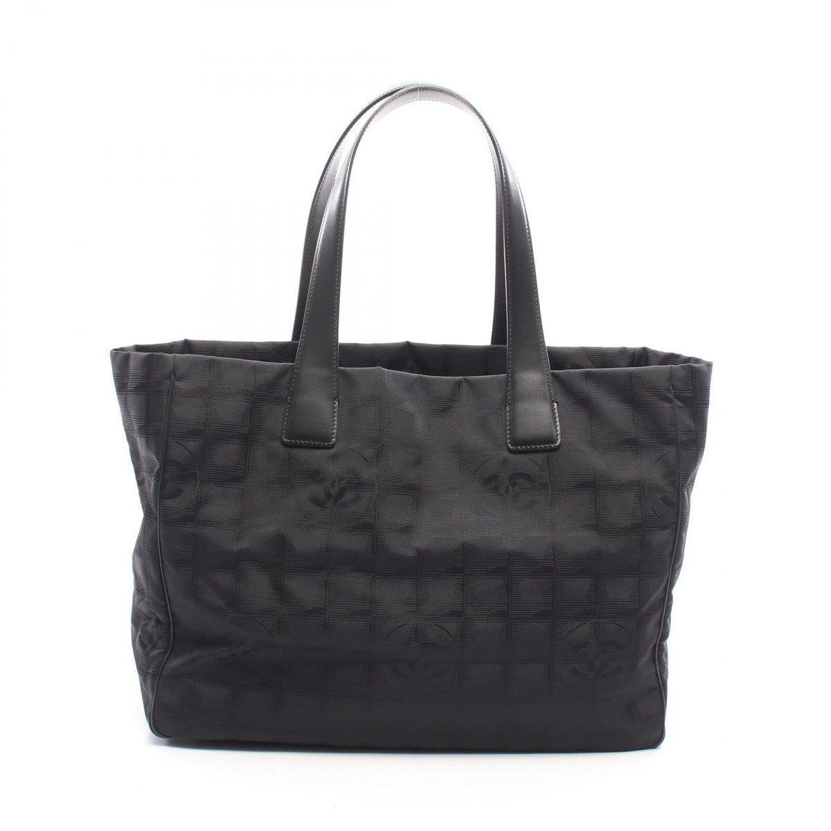 Chanel Tote Bag New Travel Line MM Black Leather MM