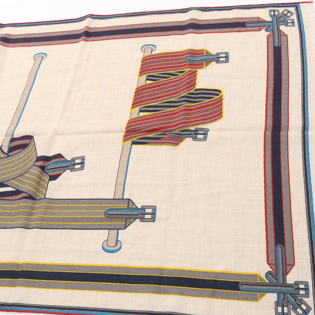 Hermes Shawl Rectangle Lettres Equestres Silk Scarf — view 5