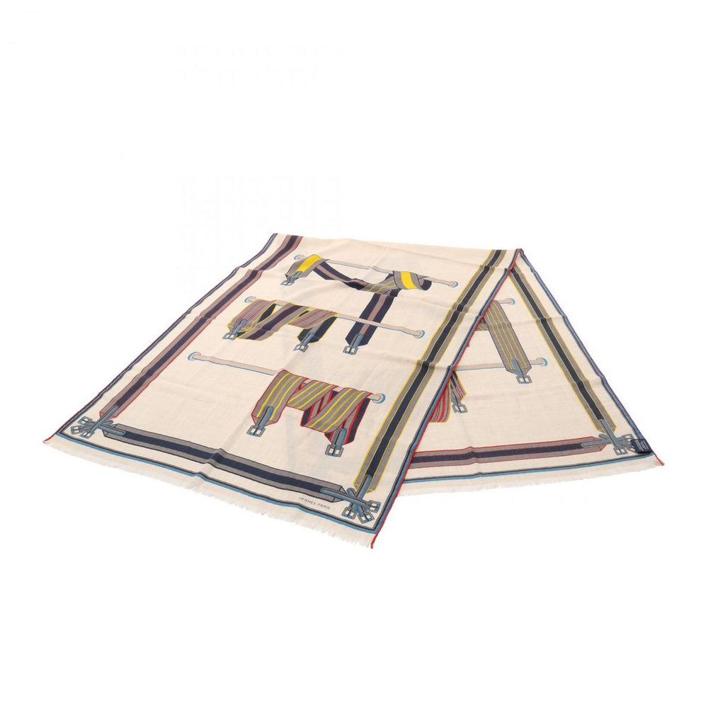 Hermes Shawl Rectangle Lettres Equestres Silk Scarf