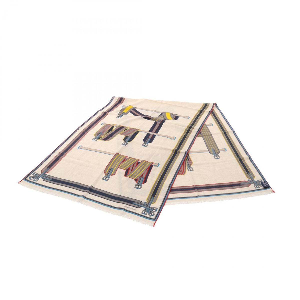 Hermes Shawl Rectangle Lettres Equestres Silk Scarf