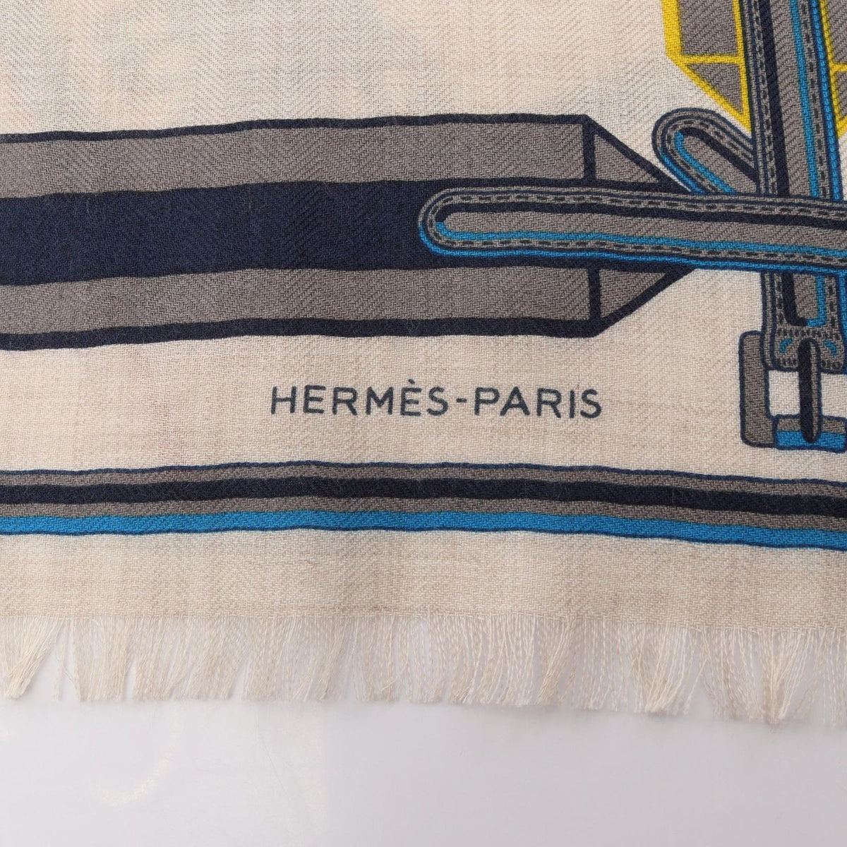 Hermes Shawl Rectangle Lettres Equestres Silk Scarf — view 8