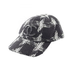 Chanel Cap CC Logo Tweed Cotton Cap Hat
