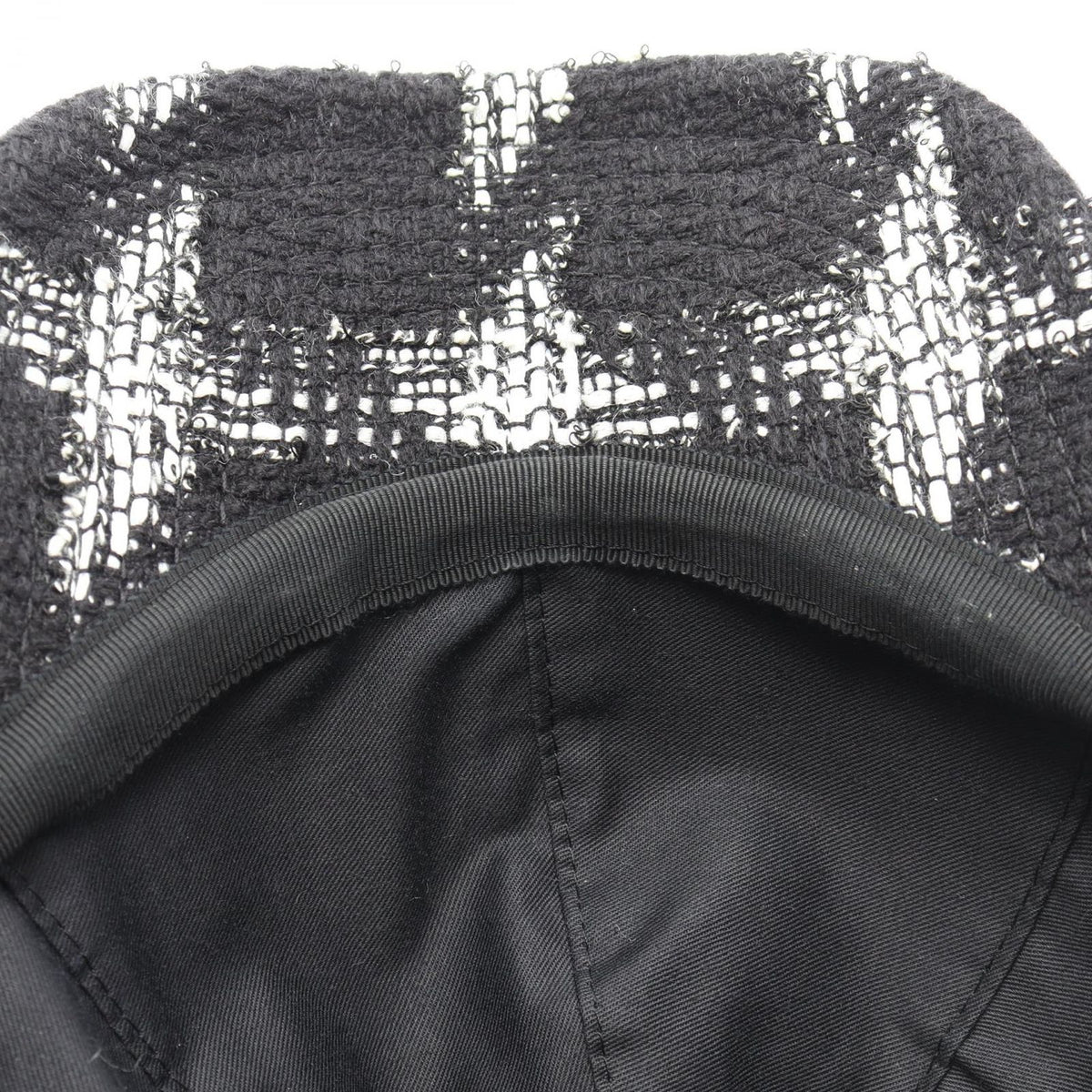 Chanel Cap CC Logo Tweed Cotton Cap Hat — view 6