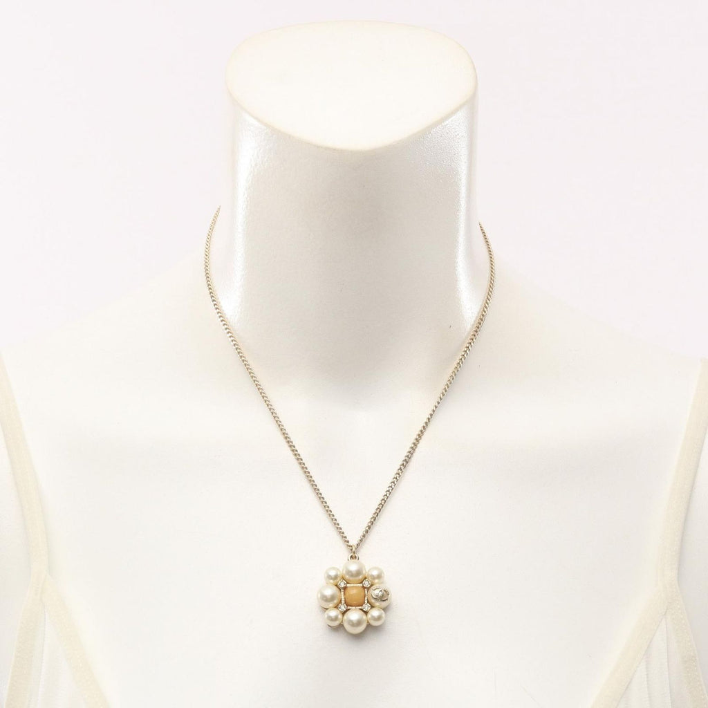 Chanel Necklace CC Logo Flower YG — view 6