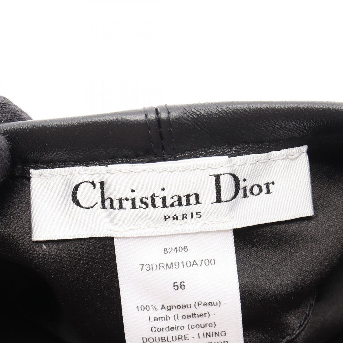 Dior D-dream Metal Logo Beret Leather Hat — view 4