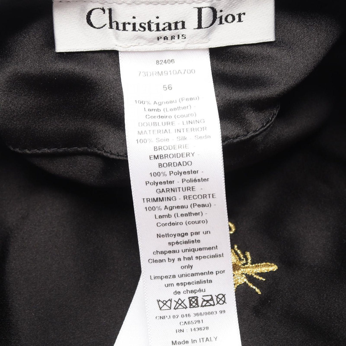 Dior D-dream Metal Logo Beret Leather Hat — view 5