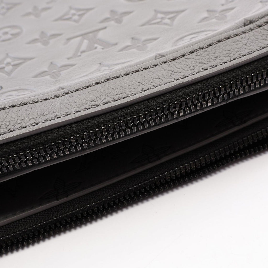 Louis Vuitton Shoulder Bag Trio Messenger Monogram Shadow Gray Leather — view 6