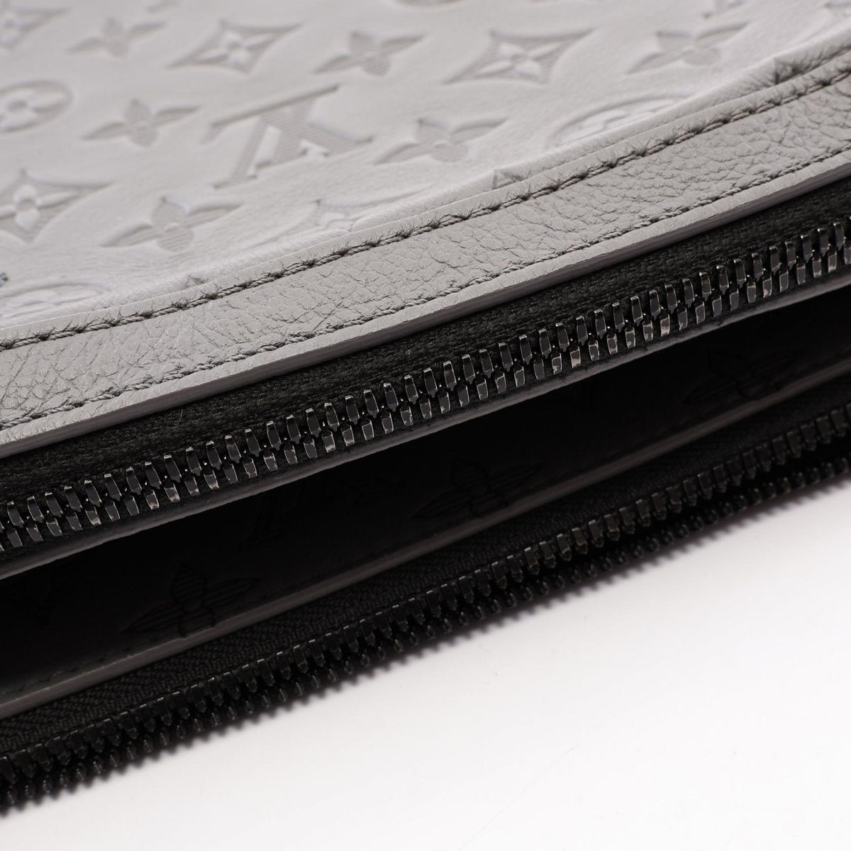 Louis Vuitton Shoulder Bag Trio Messenger Monogram Shadow Gray Leather — view 6