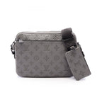 Louis Vuitton Shoulder Bag Trio Messenger Monogram Shadow Gray Leather