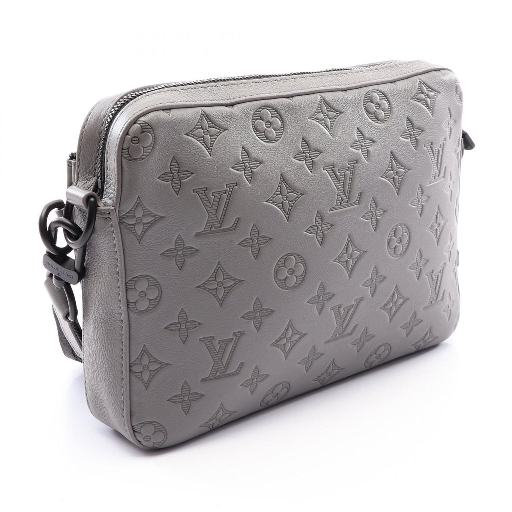 Louis Vuitton Shoulder Bag Trio Messenger Monogram Shadow Gray Leather — view 2