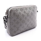 Louis Vuitton Shoulder Bag Trio Messenger Monogram Shadow Gray Leather — view 2