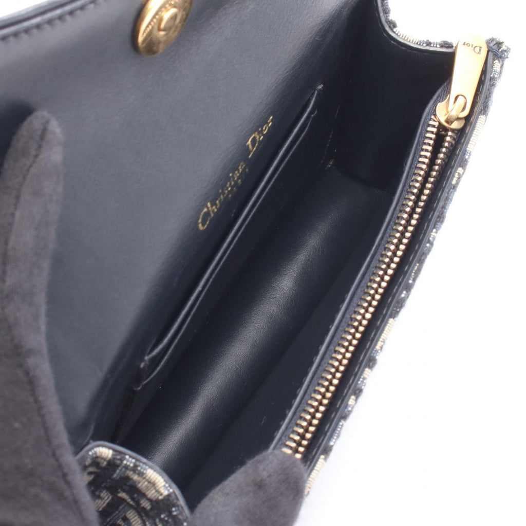 Dior Waist Bag Saddle Oblique Belt Pouch S Navy Ivory Canvas Leather — view 3