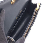 Dior Waist Bag Saddle Oblique Belt Pouch S Navy Ivory Canvas Leather — view 3