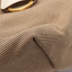 Prada Tote Bag Logo Jacquard Beige Brown White Canvas Leather — view 7