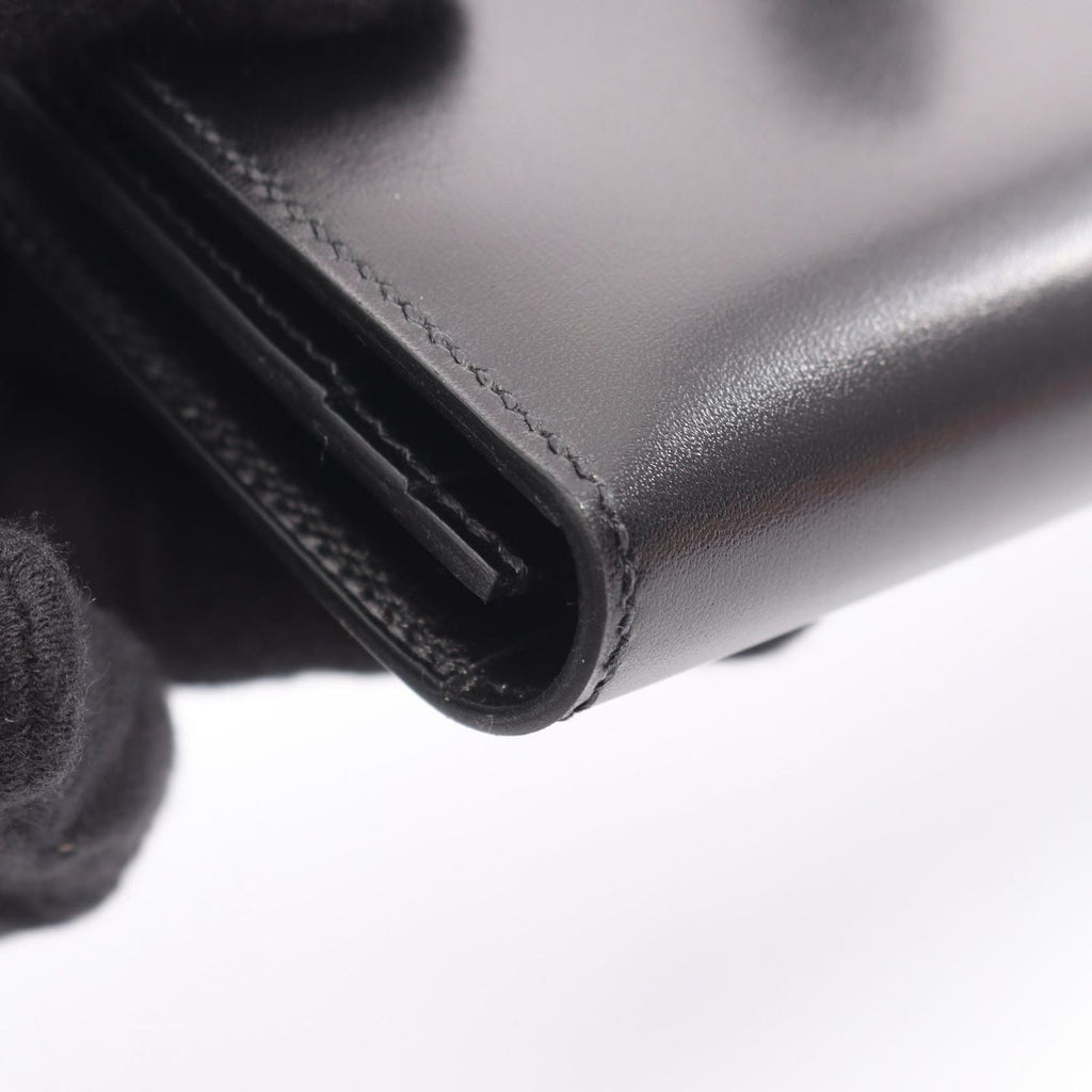 Hermes Bifold Wallet Bearn Soufflet Monochrome Black Calfskin — view 8