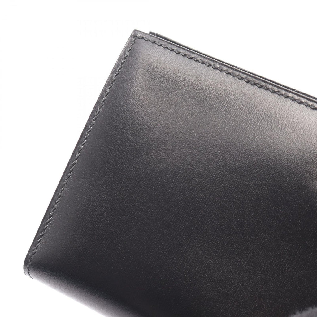 Hermes Bifold Wallet Bearn Soufflet Monochrome Black Calfskin — view 7