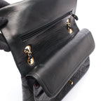 Chanel Shoulder Bag Quilted Double Flap Black Lambskin Chain — view 6
