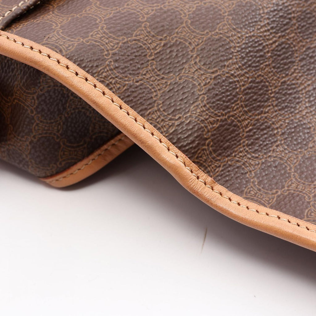 Celine Shoulder Bag Macadam Camel Dark Brown Leather Gancini — view 6