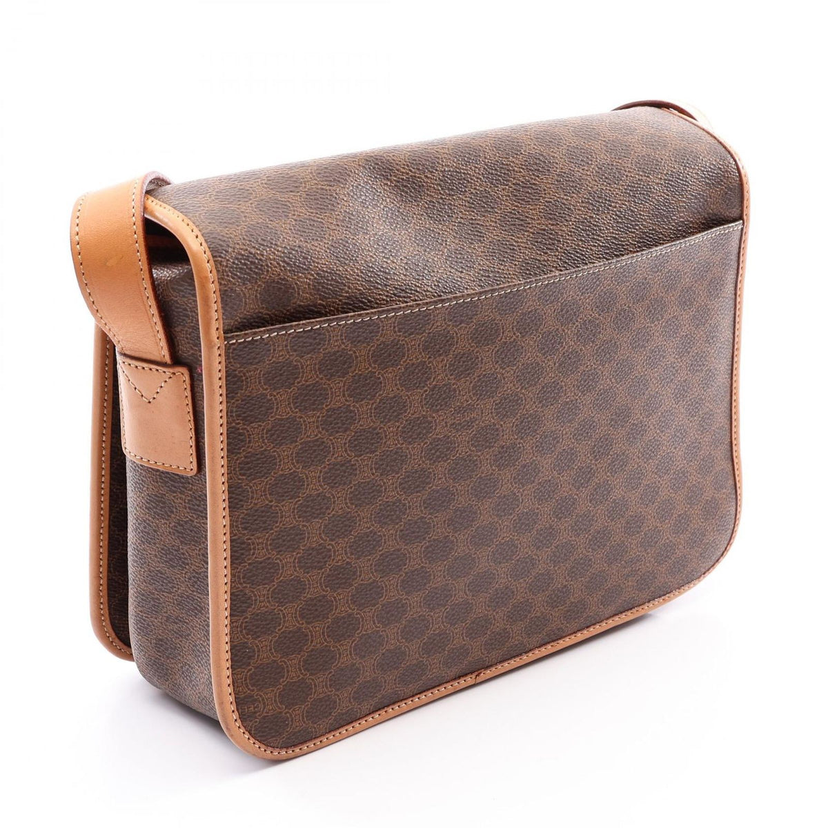 Celine Shoulder Bag Macadam Camel Dark Brown Leather Gancini — view 2