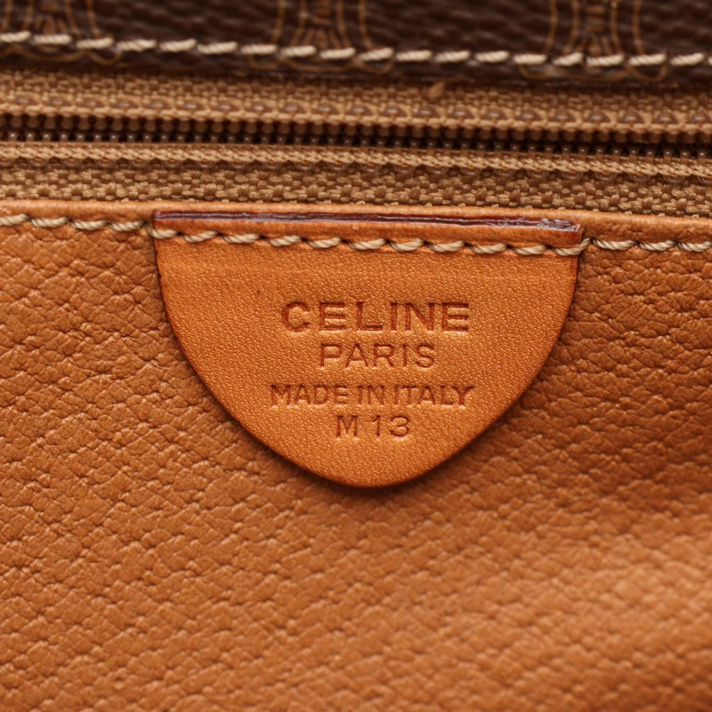 Celine Shoulder Bag Macadam Camel Dark Brown Leather Gancini — view 4