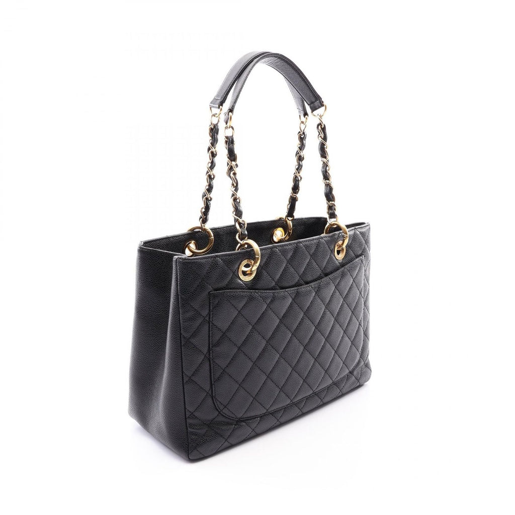 Chanel Tote Bag Quilted Grand Shopping GST Black Caviar Leather GST Chain — view 2