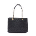 Chanel Tote Bag Quilted Grand Shopping GST Black Caviar Leather GST Chain