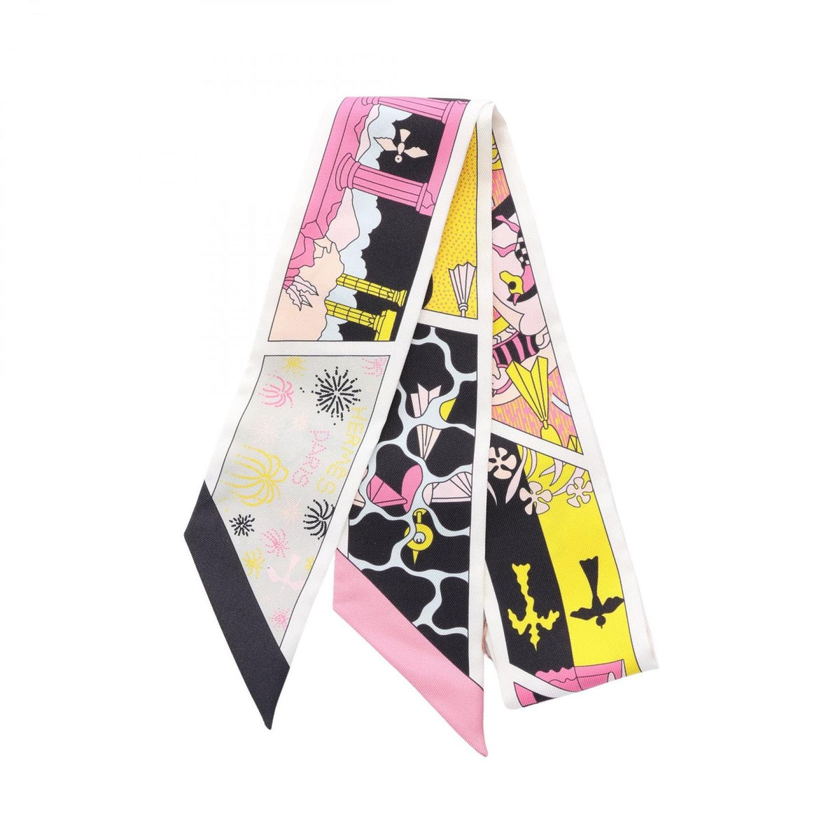 Hermes Scarf Twilly Ribbon Factory Suit Silk
