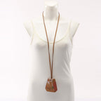 Hermes Necklace Clochette in and Out with Key Ring Brown Leather — view 6