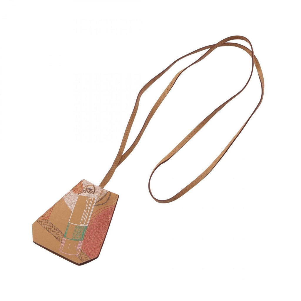 Hermes Necklace Clochette in and Out with Key Ring Brown Leather — view 3
