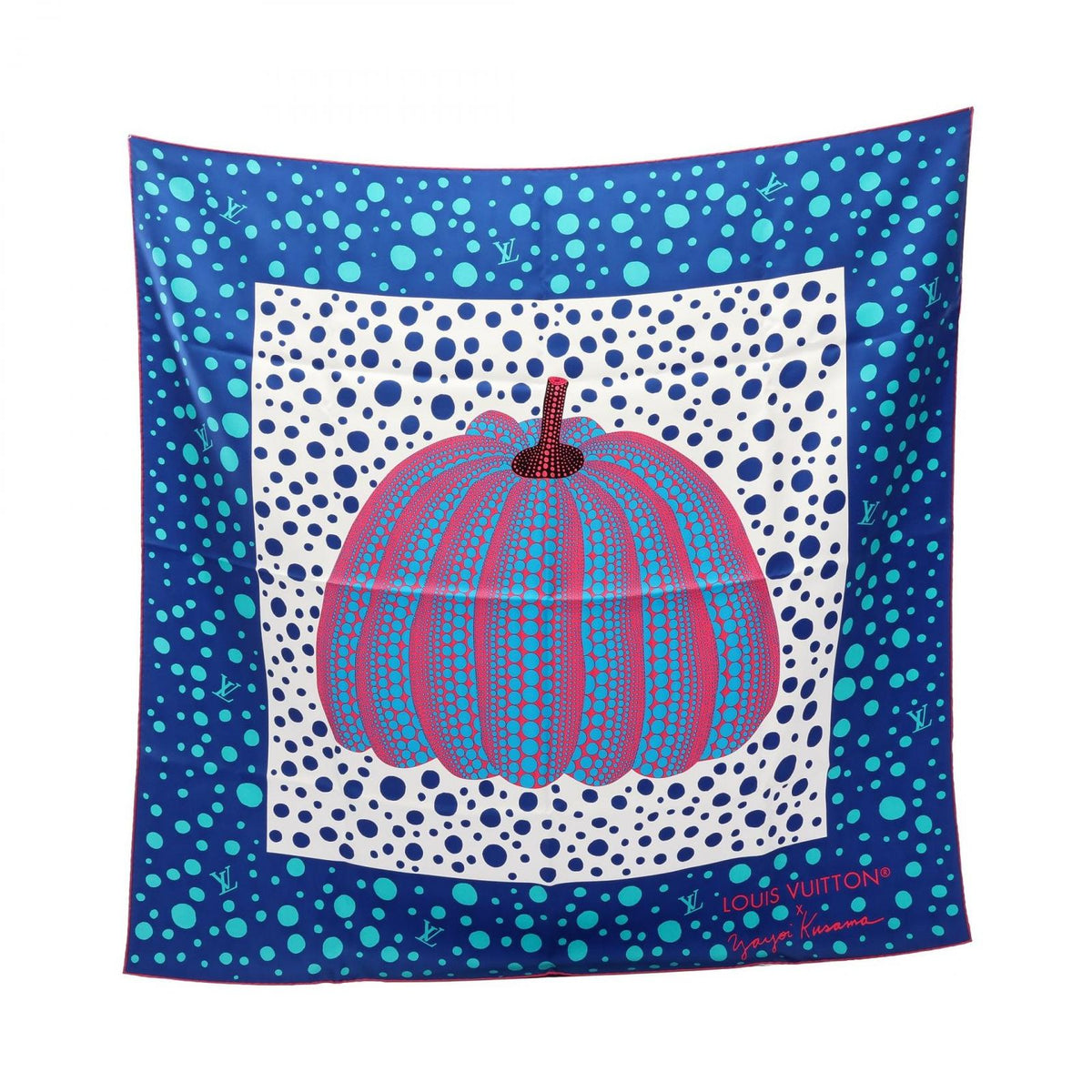Louis Vuitton Scarf Yayoi Kusama Carre 90 Pumpkin Silk YK